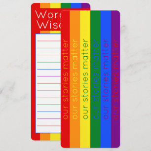 Gay Pride Flag LGBT Rainbow Bookmark
