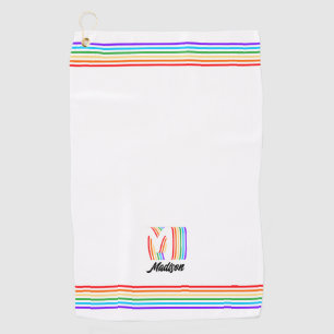 Gay Pride Flag Monogram Golf Towel