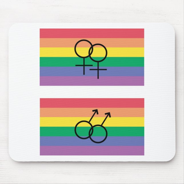Gay pride flag mouse mat (Front)