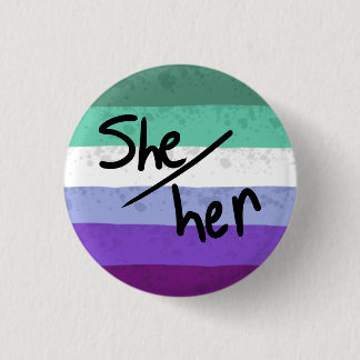 Gay pride flag pronouns pin she/her