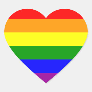 Gay Pride Flag / Rainbow Flag Heart Sticker