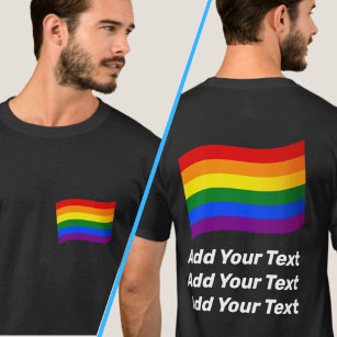 Gay Pride Flag Rainbow Flag LGBTQ Front/Back Print T-Shirt
