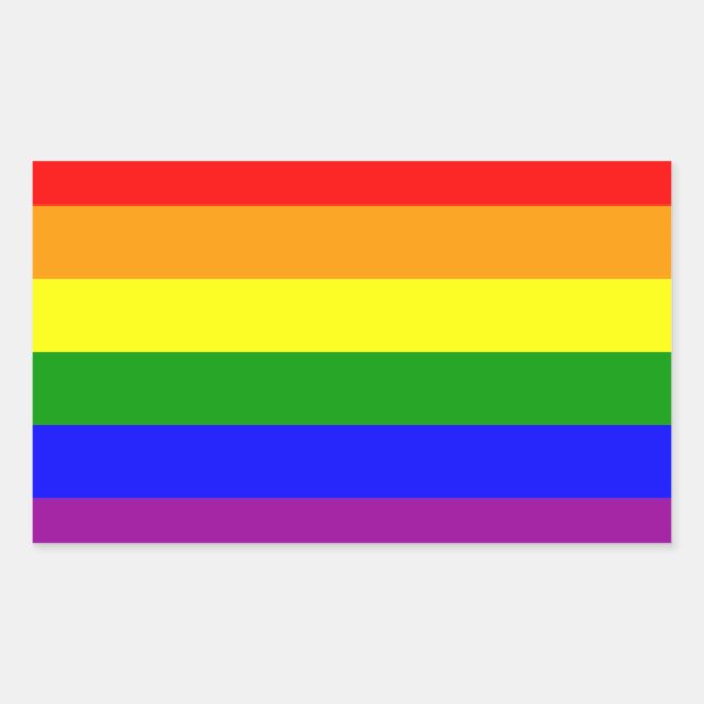 Gay Pride Flag Rectangular Sticker (Front)