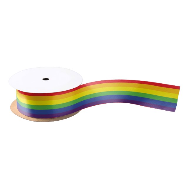 Gay Pride Flag Ribbon Satin Ribbon (Spool)