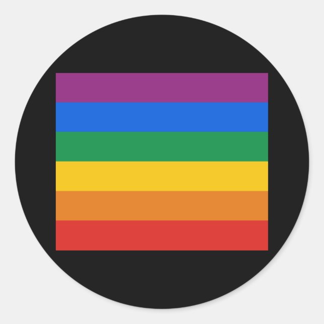 Gay Pride Flag T-shirt Classic Round Sticker (Front)