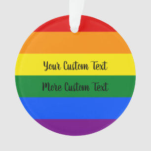 Gay Pride flag with text Ornament