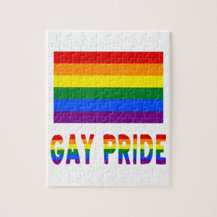 Gay Pride Flag & Words Jigsaw Puzzle