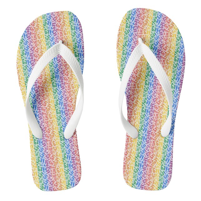 Gay Pride Flip Flops (Footbed)