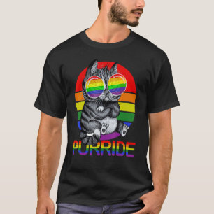Gay Pride For Women Men Lgbt Daddy Cat Cat  Purrid T-Shirt