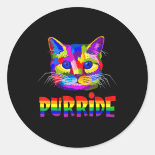 Gay Pride for Women Men LGBT Daddy Cat Gift Purri Classic Round Sticker