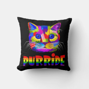 Gay Pride for Women Men LGBT Daddy Cat Gift Purri Cushion