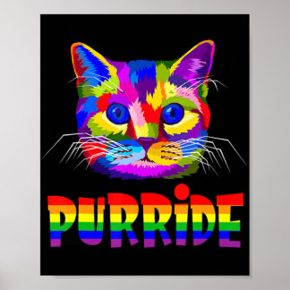 Gay Pride  for Women Men LGBT Daddy Cat Gift Purri Poster