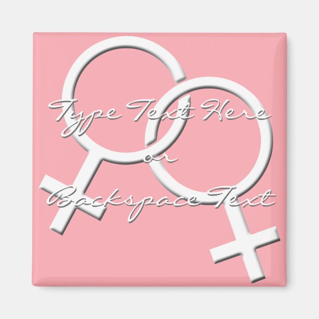 Gay Pride Fridge Magnets Lesbian Lady Love Magnet (Front)