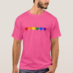 Gay Pride Funny Lesbian LGBT Cute Rainbow Flag Hea T-Shirt