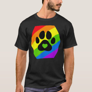 Gay Pride Furry LGBTQ Rainbow Flag  T-Shirt