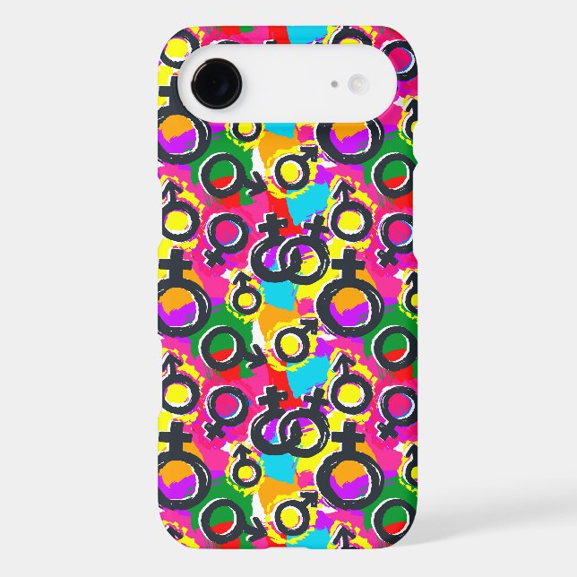 Gay Pride Gender Neon Pattern Case-Mate iPhone Case (Back)
