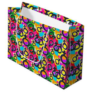 Gay Pride Gender Neon Pattern Large Gift Bag