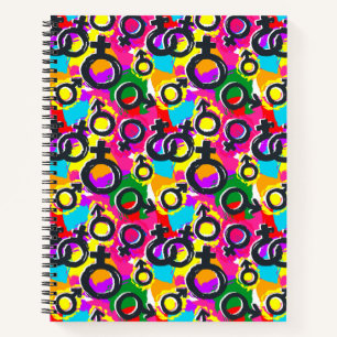 Gay Pride Gender Neon Pattern Notebook
