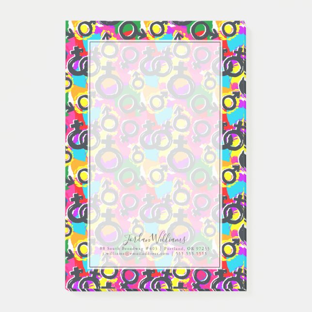 Gay Pride Gender Neon Pattern Post-it Notes (Front)