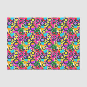 Gay Pride Gender Neon Pattern Tissue Paper
