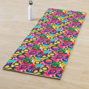 Gay Pride Gender Neon Pattern Yoga Mat