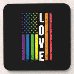 Gay Pride Gifts Men Women LGBT Rainbow Flag Gay Lo Coaster