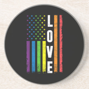 Gay Pride Gifts Men Women LGBT Rainbow Flag Gay Lo Coaster
