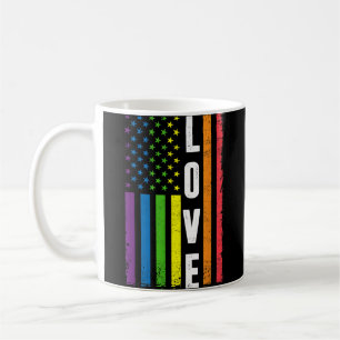 Gay Pride Gifts Men Women LGBT Rainbow Flag Gay Lo Coffee Mug