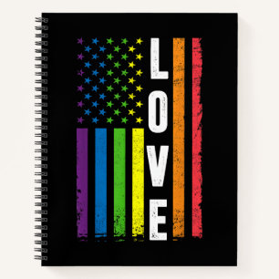 Gay Pride Gifts Men Women LGBT Rainbow Flag Gay Lo Notebook