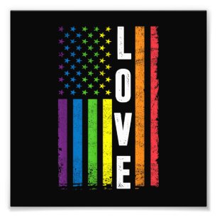 Gay Pride Gifts Men Women LGBT Rainbow Flag Gay Lo Photo Print