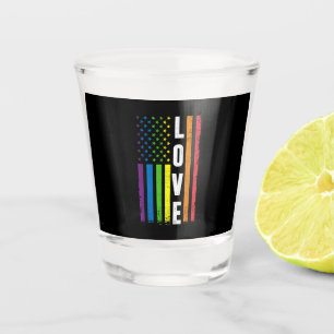 Gay Pride Gifts Men Women LGBT Rainbow Flag Gay Lo Shot Glass