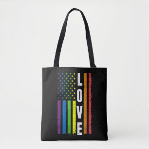 Gay Pride Gifts Men Women LGBT Rainbow Flag Gay Lo Tote Bag