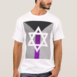 Gay Pride Glitter Demisexual Jewish Star of David T-Shirt