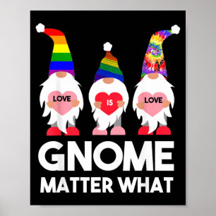 Gay Pride Gnome Valentines Day Love Is Love Gnome Poster