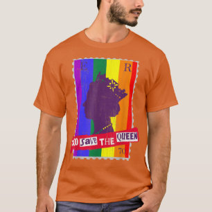 GAY PRIDE GOD SAVE THE QUEEN RAINBOW FLAG T-Shirt