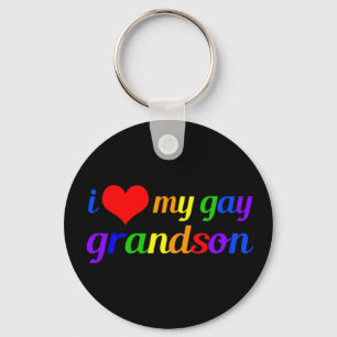 Gay Pride Grandma I Love My Grandson Key Ring