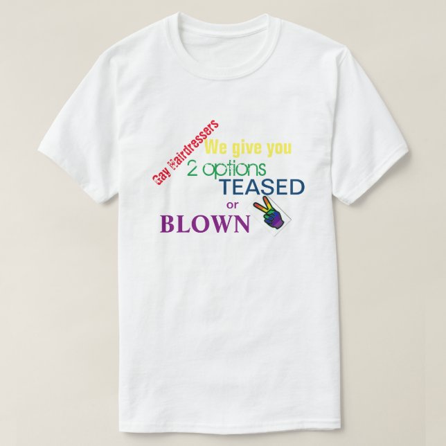 Gay Pride Hairdresser T-Shirt (Design Front)