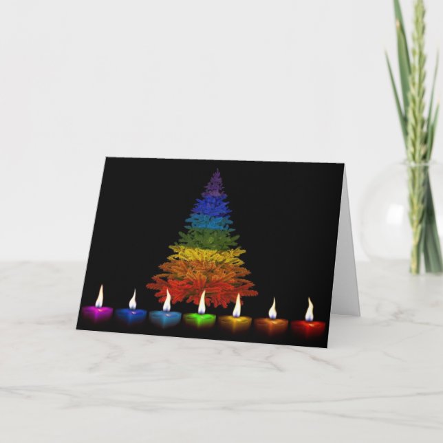 Gay Pride Happy Holidays Holiday Card (Front)