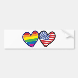 GAY-PRIDE-HEART-AND-FLAG BUMPER STICKER