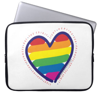 Gay Pride Heart and Words Laptop Sleeve