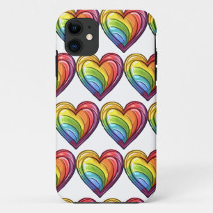 Gay pride heart design iPhone 11 case