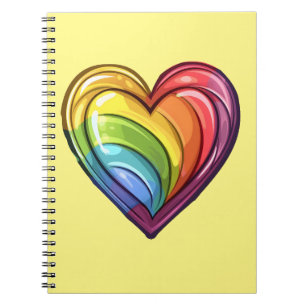 Gay pride heart design notebook
