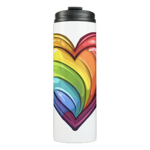 Gay pride heart design thermal tumbler