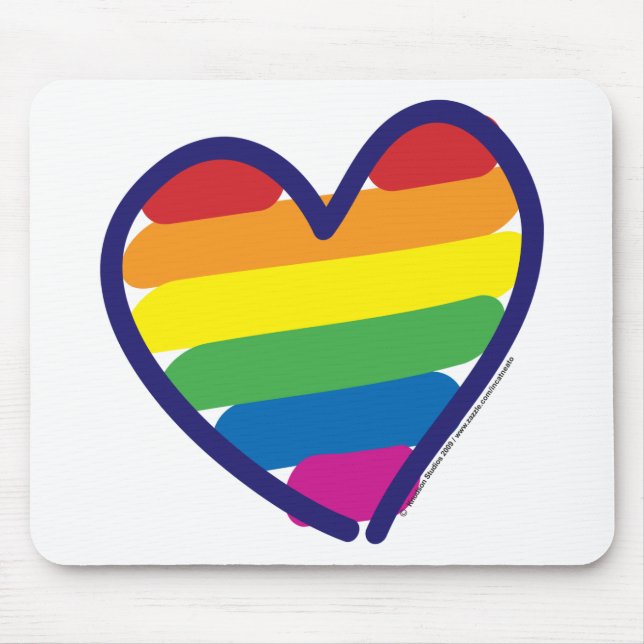 GAY-PRIDE-HEART-In-catneato Mouse Mat (Front)