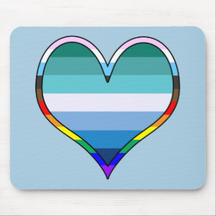 Gay Pride Heart Mouse Mat