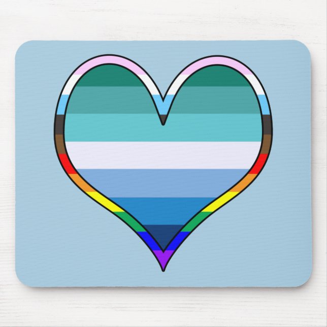 Gay Pride Heart Mouse Mat (Front)