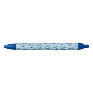 Gay Pride Heart Pattern Black Ink Pen