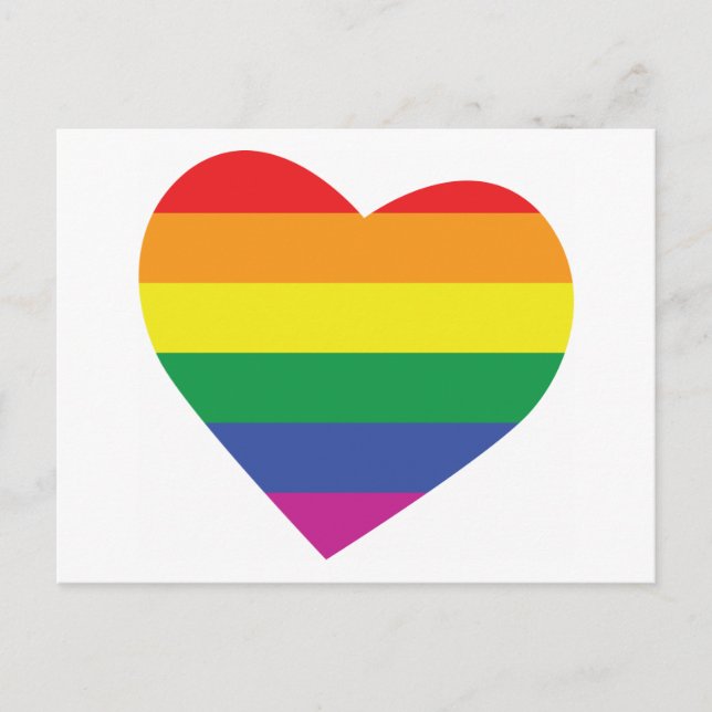 Gay Pride Heart Postcard (Front)
