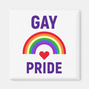 Gay Pride   Heart & Rainbow Magnet