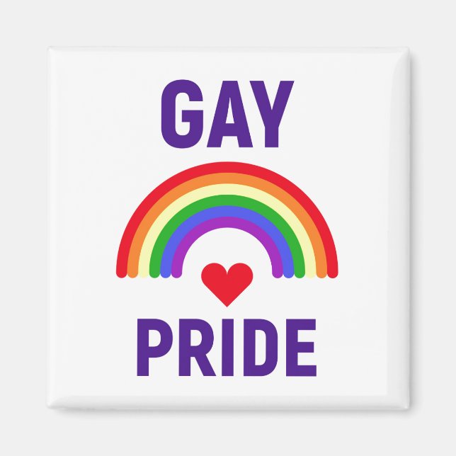 Gay Pride | Heart & Rainbow Magnet (Front)